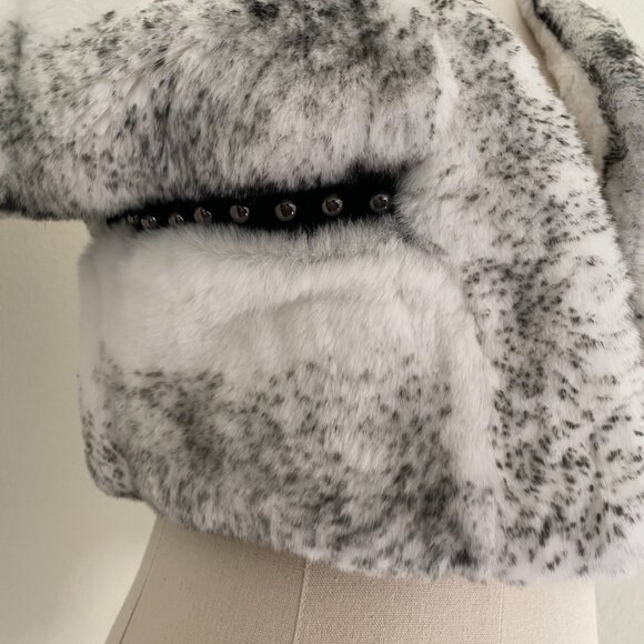 Belle Fare Toronto Leather Trim Rabbit Fur Bolero - XS - Picture 2 of 9